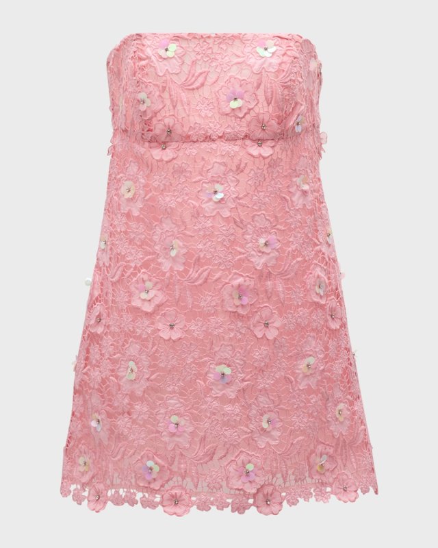 Paulinette Iridescent Sequin Strapless Mini Dress